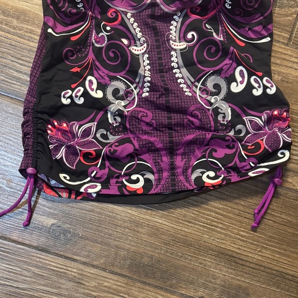 Athleta Purple and Black Tankini Swimsuit Set, Size Medium - Picture 10 of 11